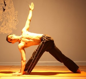 Triangle Pose variation Triangle Back Twist Tri Kon Asa
